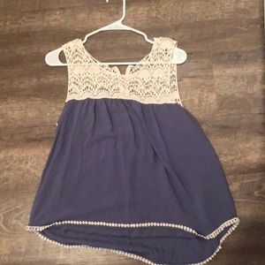 Blue lace top